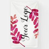 シンプル青カスタム紫ブラック葉のロゴを追加 横断幕 (縦)