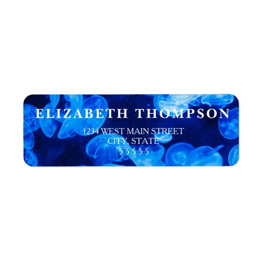 シンプル青クラゲ表示 ラベル (正面)