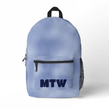 シンプル青グラデーションおよびモノグラム文字テンプレート