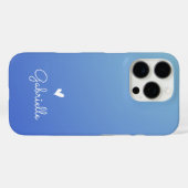 シンプル青グラデーションハートミニマルスクリプト名 Case-Mate iPhoneケース (裏面 (横))