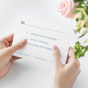 シンプル青グラデーションバー（ユダヤ教の）バル・ミツバー食事オプションRSVP 出欠カード