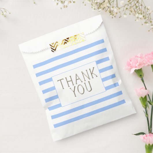 シンプル青ストライプの男の赤ちゃんありがとう フェイバーバッグ (封をした状態)