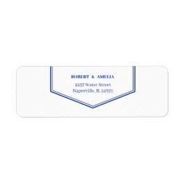 シンプル青パーソナライズされた差出人住所 ラベル