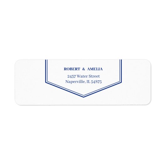 シンプル青パーソナライズされた差出人住所 ラベル (正面)