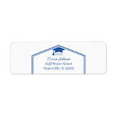 シンプル青パーソナライズされた差出人住所 ラベル (正面)