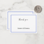 シンプル青パーソナライズされた結婚さん ノートカード (正面/裏面インサイチュ)