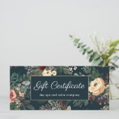 シンプル青フローラクラシックギフト証書 (スタンド正面)