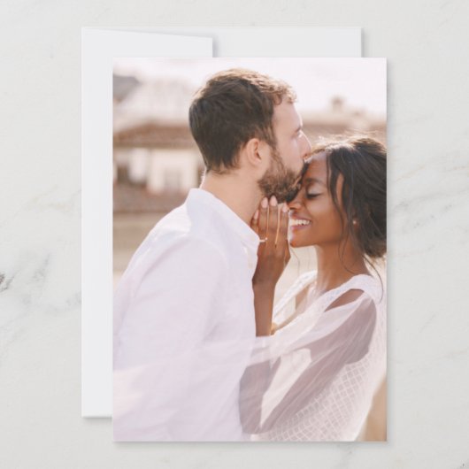 シンプル青フローラフォト結婚式招待状 案内状 (裏面)