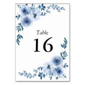シンプル青フローラフレ結婚ーム テーブルナンバー (裏面)