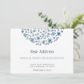 シンプル青フローラ水色新しいアドレス移動 案内状 (スタンド正面)