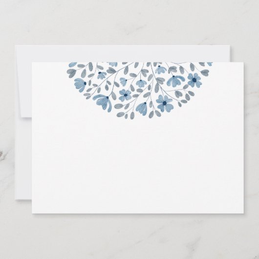 シンプル青フローラ水色新しいアドレス移動 案内状 (裏面)