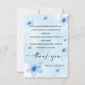 シンプル青フローラ結婚ズ サンキューカード (正面)