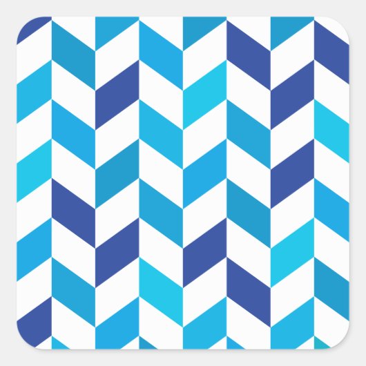 シンプル青ヘリンボーンパターン スクエアシール (正面)