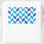 シンプル青ヘリンボーンパターン 長方形シール (バッグ)