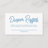 シンプル青ベビーよくはしゃぐシャワーおむつラッフル エンクロージャーカード (正面)