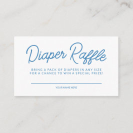 シンプル青ベビーよくはしゃぐシャワーおむつラッフル エンクロージャーカード