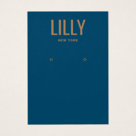 シンプル青モダンイヤリング表示カード