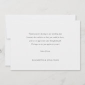 シンプル青モダンタイポグラフィ数々の写真結婚s サンキューカード (裏面)