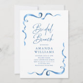 シンプル青モダン手引き弓ブライダルシャワー 招待状 (正面)