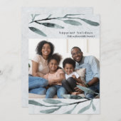 シンプル青モダン植物写真 シーズンカード (正面/裏面)