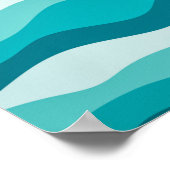 シンプル青海波抽象芸術パターン | ポスター (角)