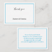 シンプル青結婚ありがとう ノートカード (正面/裏面)