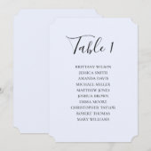 シンプル青結婚座席表スクリプモダント 招待状 (正面/裏面)