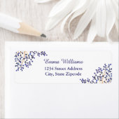 シンプル青自然住所 シール (インサイチュ)