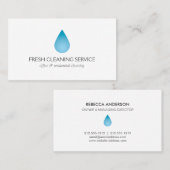 シンプル青色水滴洗浄、圧力洗浄 名刺 (正面/裏面)