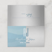 シンプル青 プレイスカード (外部開封)