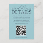 シンプル青QRコードの結婚詳細 エンクロージャーカード (正面)