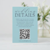 シンプル青QRコードの結婚詳細 エンクロージャーカード (スタンド正面)