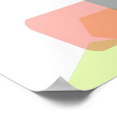 シンプル非対称パステル色の幾何学図形 ポスター (角)