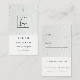 シンプル革ミニマルのテクスチャー価格ラベルロゴ 名刺