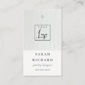 シンプル革ミニマルのテクスチャー価格ラベルロゴ 名刺 (正面)