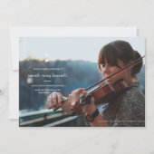 シンプル音楽専攻の卒業招待状 案内状 (正面)