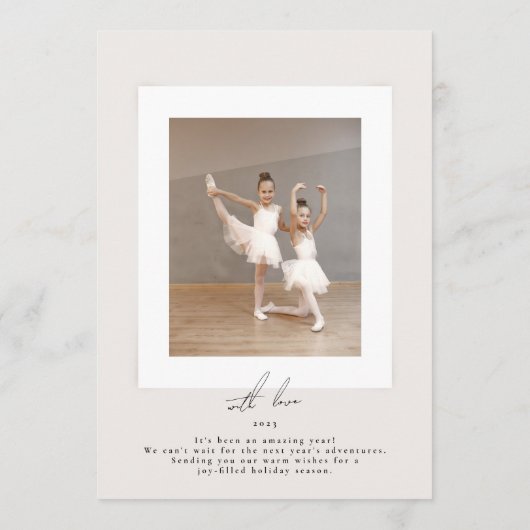 シンプル額エレガント額写真枠メリークリスマス シーズンカード (裏面)