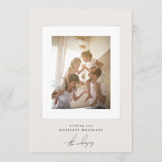 シンプル額エレガント額写真枠メリークリスマス シーズンカード (正面)