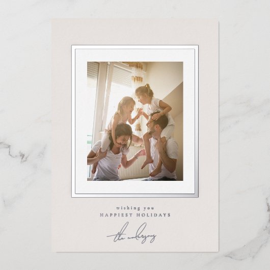 シンプル額エレガント額写真枠メリークリスマス 箔シーズンカード (正面)