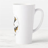 シンプル顔ハロウィーンジャックオランタンパンプキン カフェラテマグ (右)