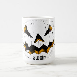 シンプル顔ハロウィーンジャックオランタンパンプキン コーヒーマグカップ