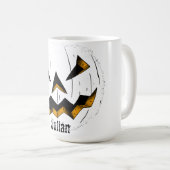 シンプル顔ハロウィーンジャックオランタンパンプキン コーヒーマグカップ (正面右)