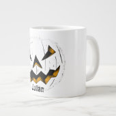 シンプル顔ハロウィーンジャックオランタンパンプキン ジャンボコーヒーマグカップ (正面右)