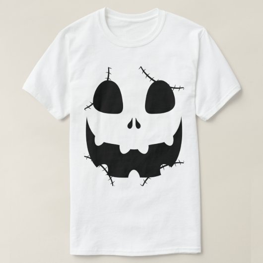 シンプル顔ハロウィーンジャックオランタンパンプキン Tシャツ (デザイン正面)