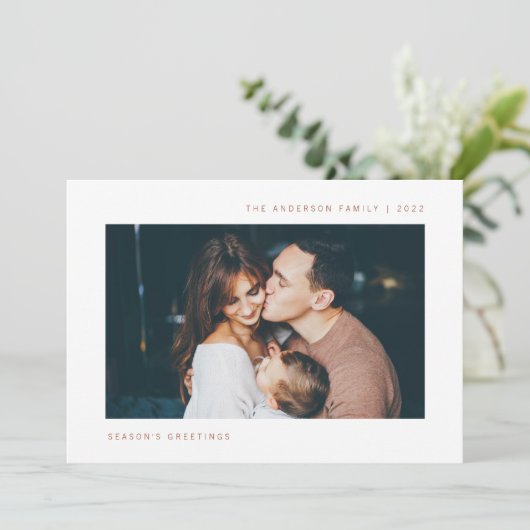 シンプル願い |ミニマリスト2枚のフォトホリデーカード シーズンカード (スタンド正面)