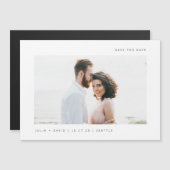 シンプル願い |写真の結婚式の日付の保存 マグネット招待状 (正面/裏面)