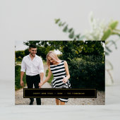 シンプル願い |編集可能な新年写真の色 箔シーズンカード (立ち正面)