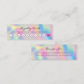 シンプル顧客割引パステルレインボー(ハート付き) ロイヤリティカード (正面/裏面)