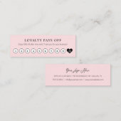 シンプル顧客割引赤面ピンク(ハート付き) ロイヤリティカード (正面/裏面)