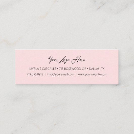 シンプル顧客割引赤面ピンク(ハート付き) ロイヤリティカード (裏面)